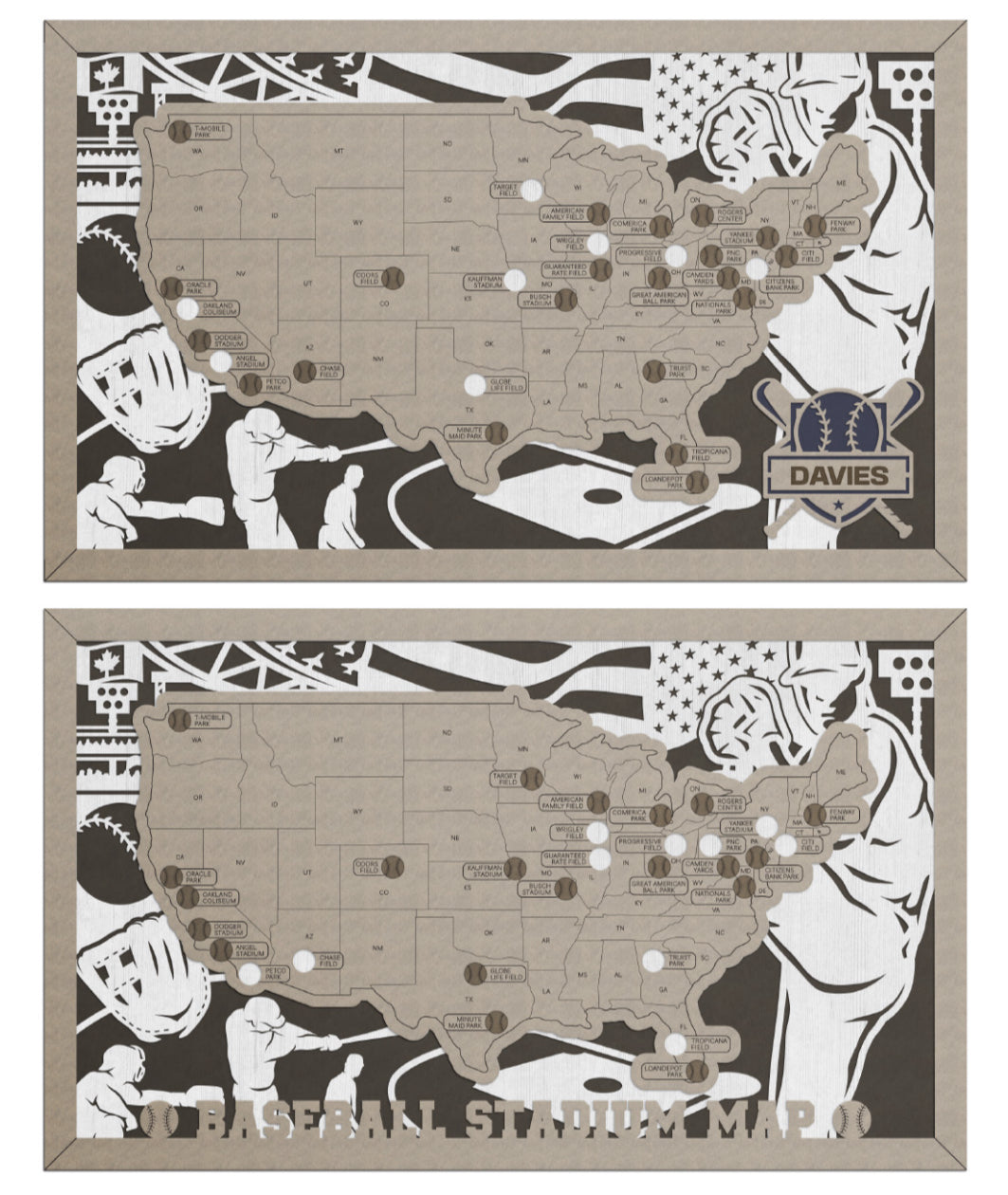Sports Stadium Series USA Map
