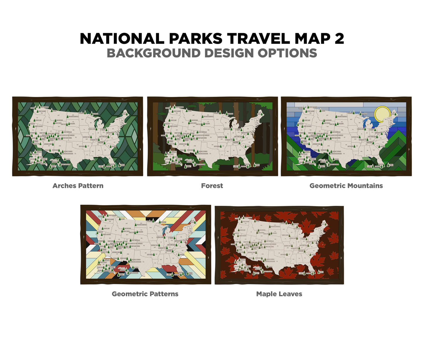 USA National Parks Map Series 2