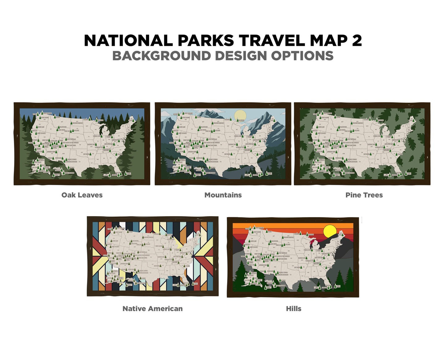 USA National Parks Map Series 2