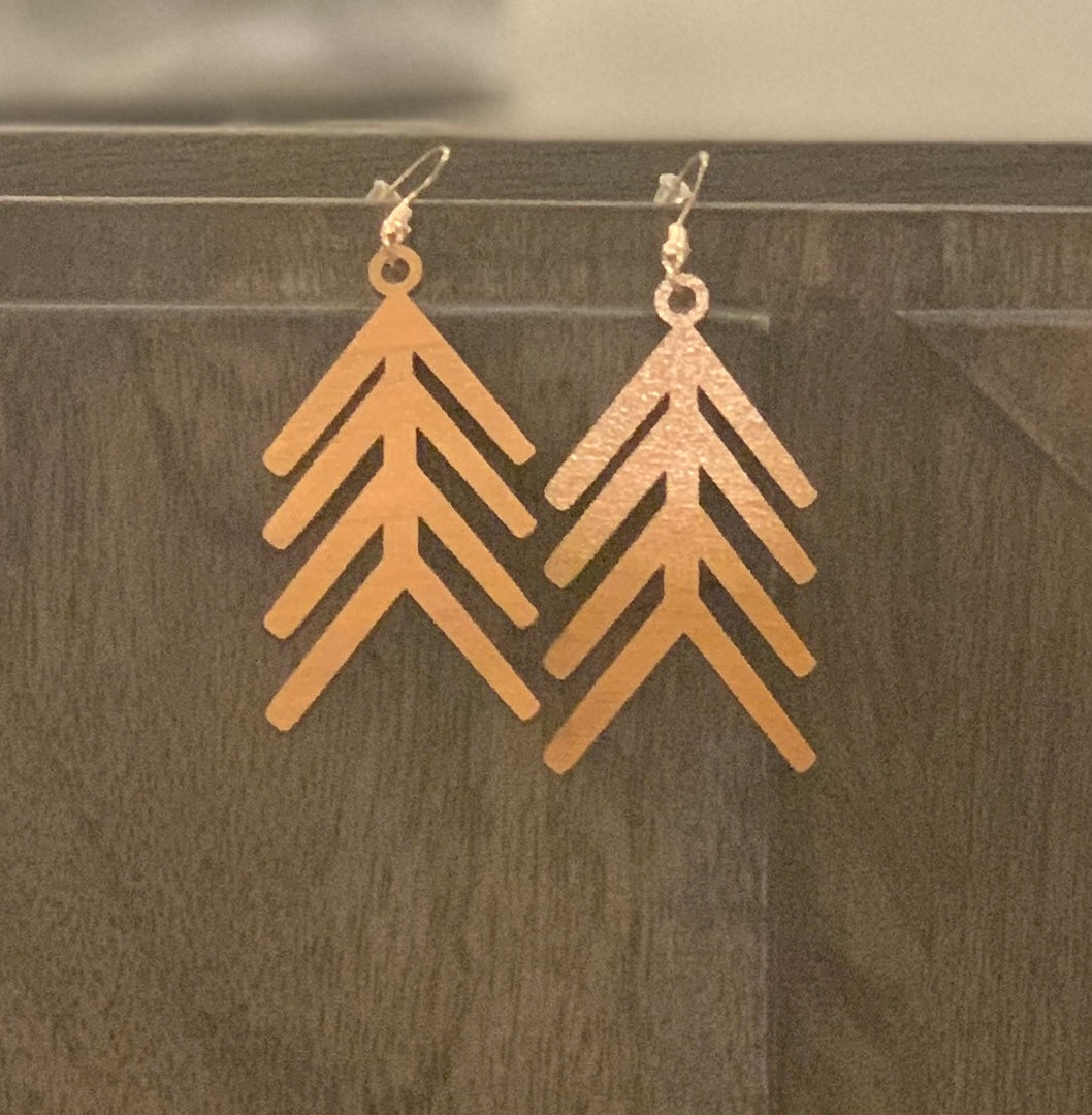 Wooden Tree Design Earrings