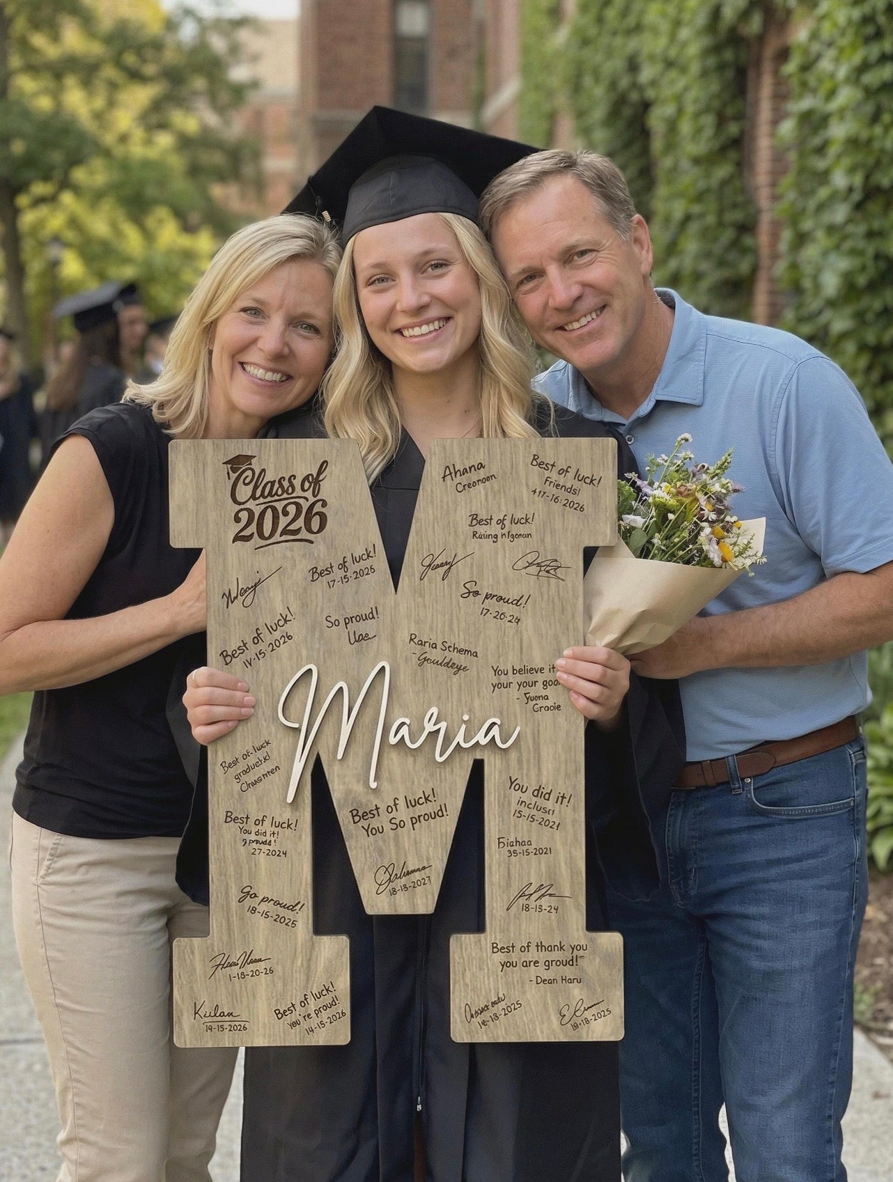 Monogram Cap Graduation Sign