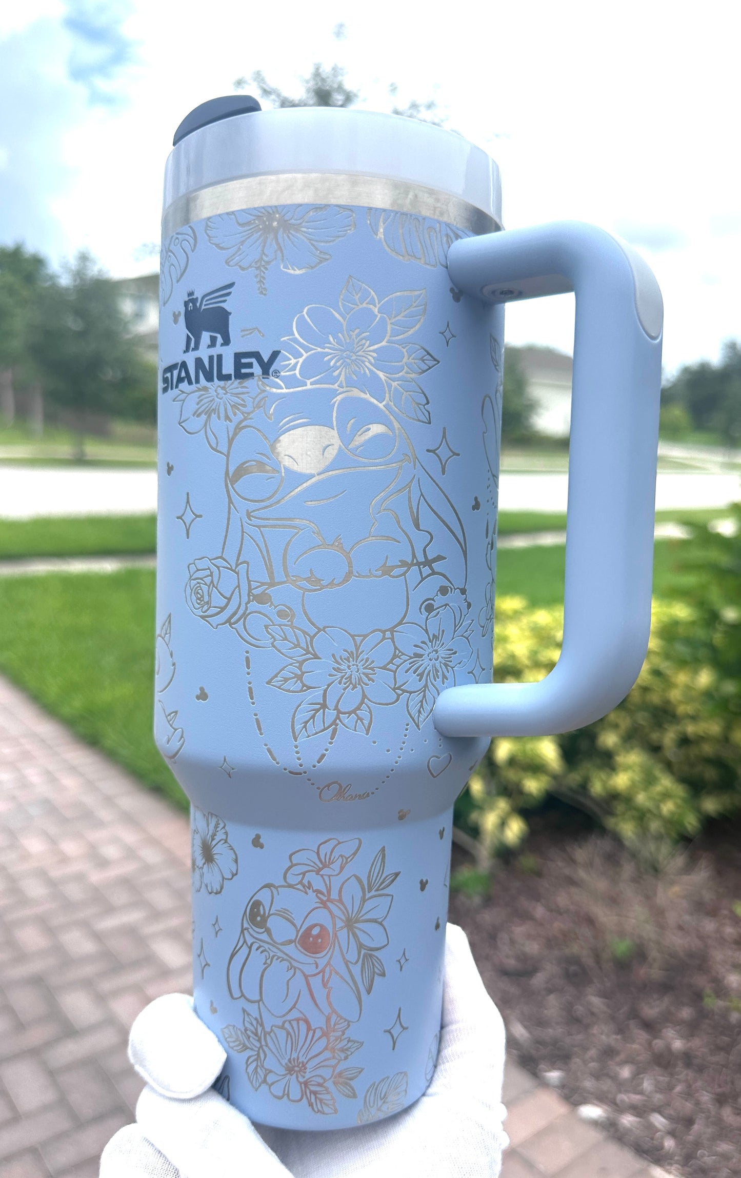 Ohana Hibiscus Tumbler Custom Engraving 40 oz