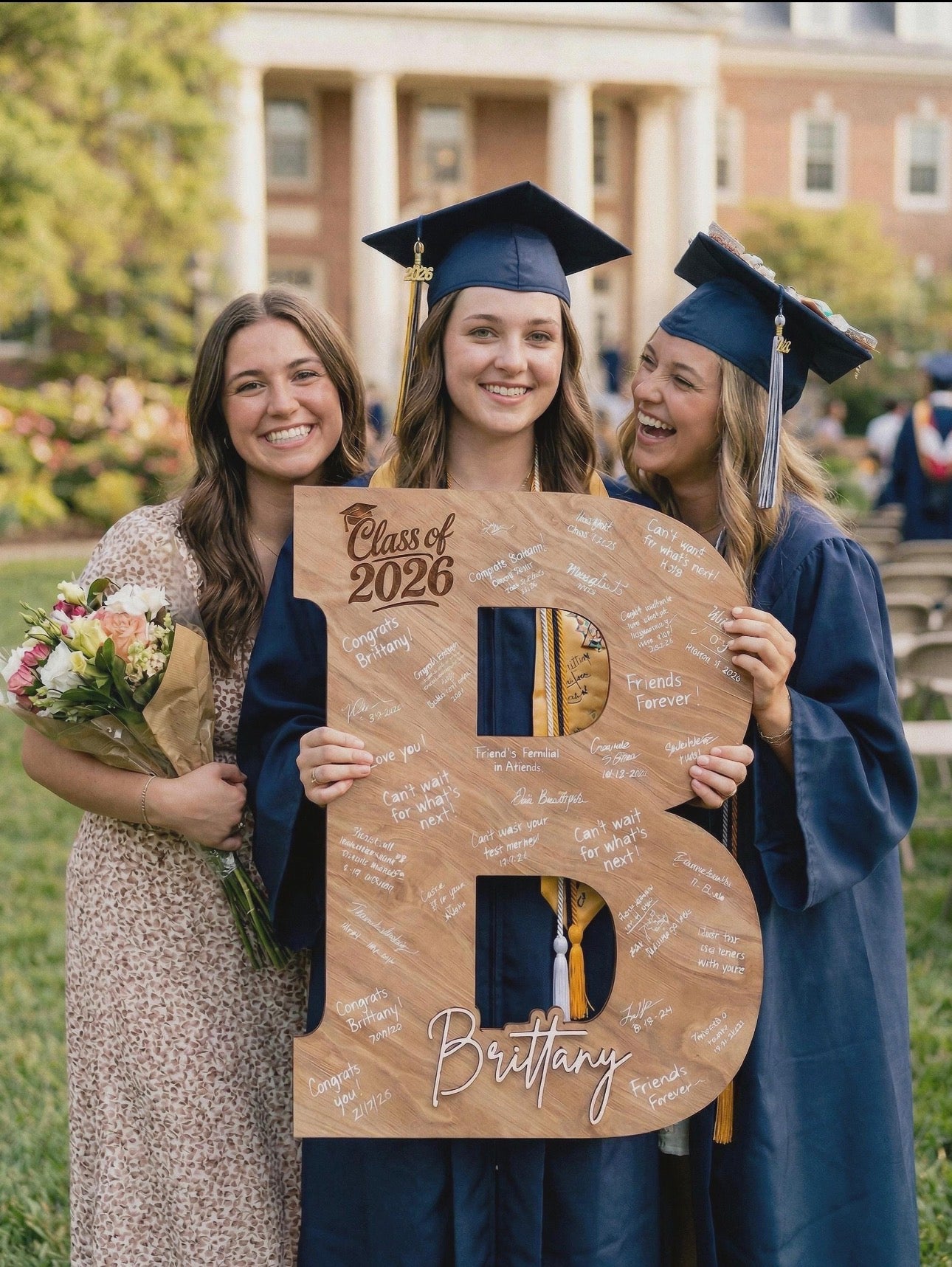 Monogram Cap Graduation Sign