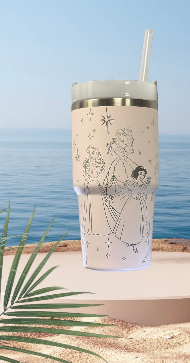 Princess Themed Custom Engraved 20 oz Tumblers