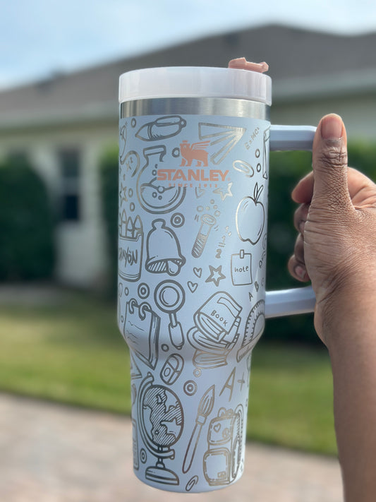 Teacher Themed Custom Engraved 30 oz Tumblers