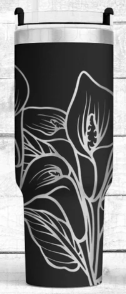 Engraved 40 oz Tumbler Design Option - Floral