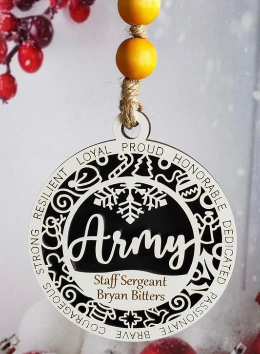 Wooden Army Ornament