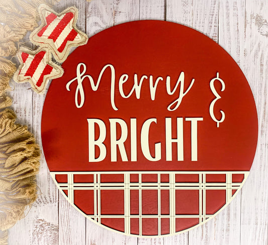Merry & Bright Plaid Blank - Not Painted