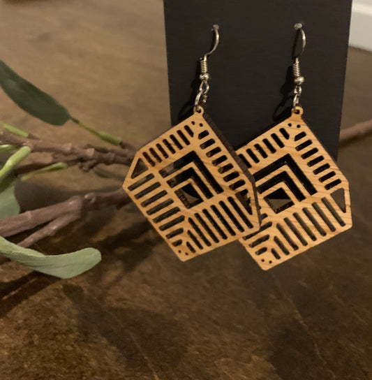 Wooden Bohemian earrings