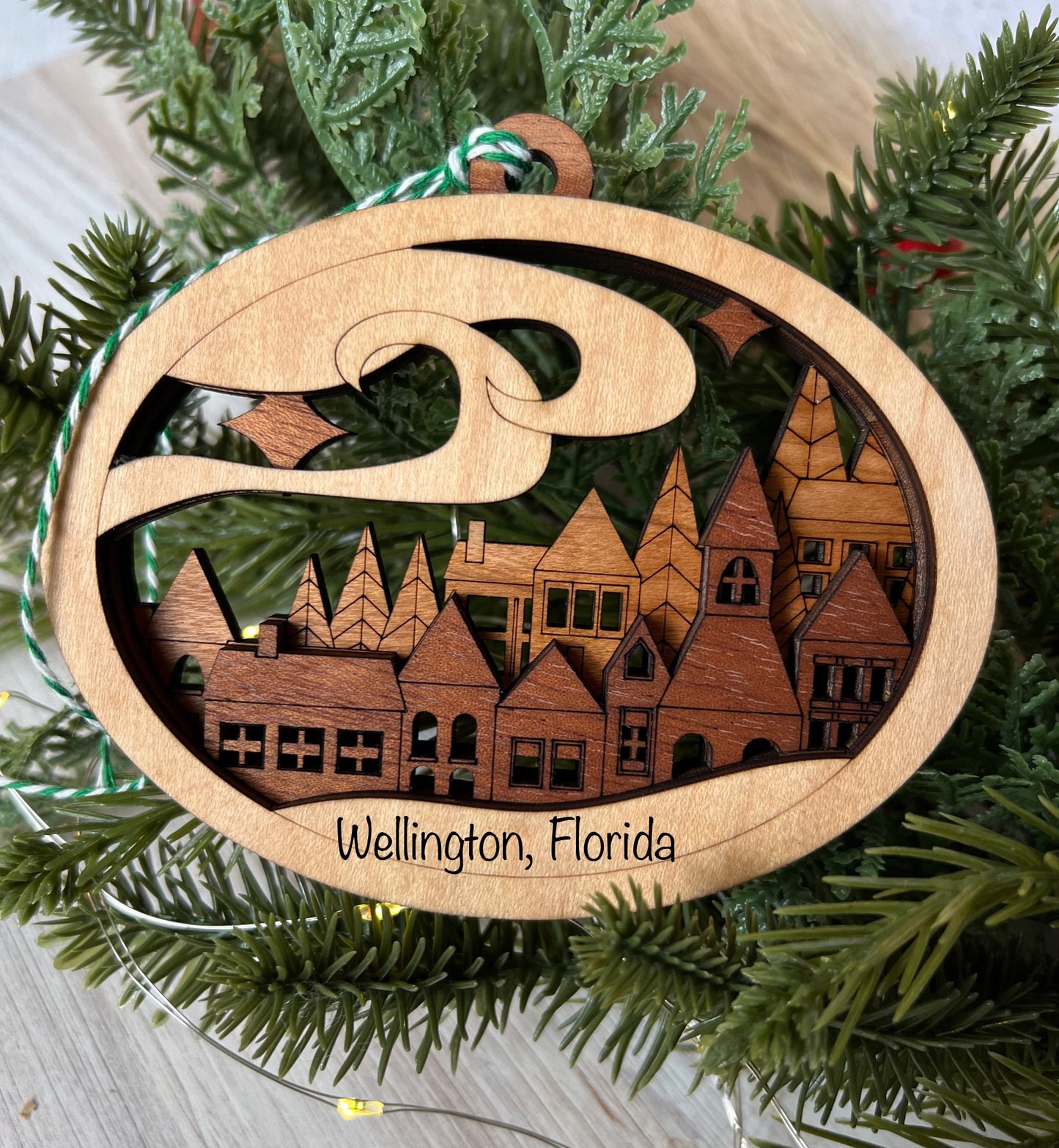 Village Themed Wooden Christmas Ornament / Christmas ornament / wooden ornament/ Christmas Village